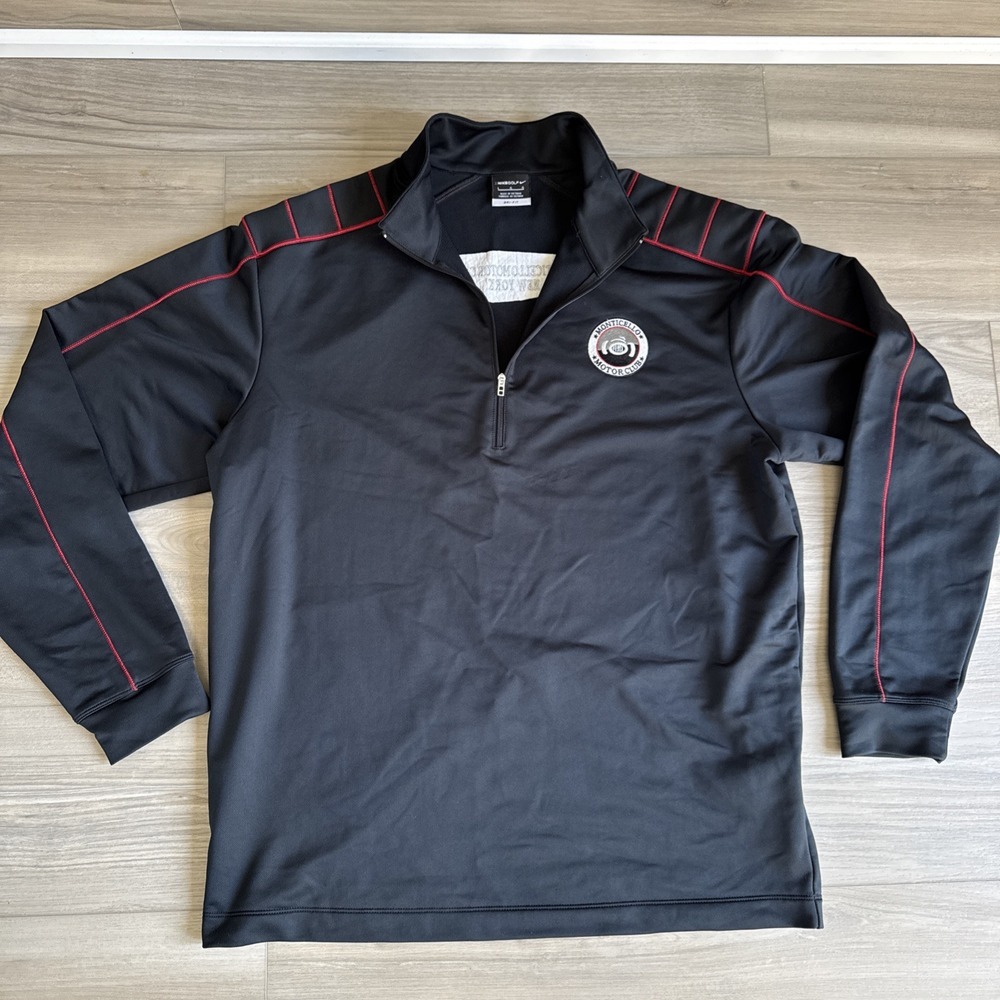 NIKE MONTICELLO MOTO CLUB 1/4 Zip Jacket Pullover Black Men's Size LARGE Racing
